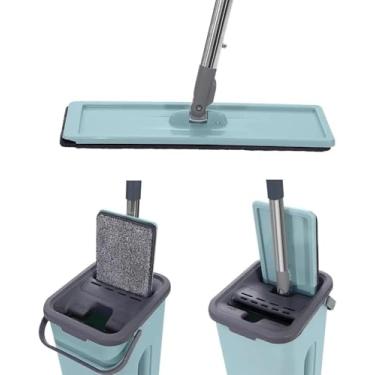 Imagem de Mop Flat com Balde Duplo e Refil de Microfibra, 4,6L, 125cm, Azul