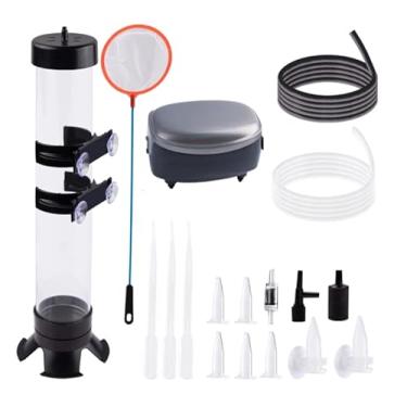 Imagem de Kits de incubação de salmoura de camarões salmoura incubadora de ovos de camarão incubadora de ovos de camarão incubadora de artemia incubadora com bomba de ar de prata