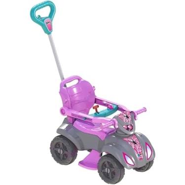 Imagem de Carrinho de Passeio Infantil 4 em 1 Quadriciclo Andador Baby Aranha Girl com Empurrador