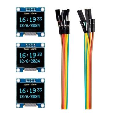 Imagem de ELEGOO 3PCS Módulo de tela OLED de 0,96 polegadas compacto autoluminoso SSD1306 I2C Mini telas para projetos Arduino