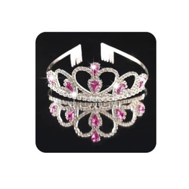 Imagem de Yheahin Tiara de princesa de cristal prata com pentes elegante strass, coroa de rainha, noiva, casamento, formatura, festa de aniversário, acessório de cabelo para meninas, crianças e mulheres