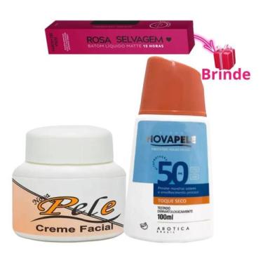 Imagem de Nova Pele Creme Facial + Protetor Solar 50 FPS + Batom Liquido Rosa Se