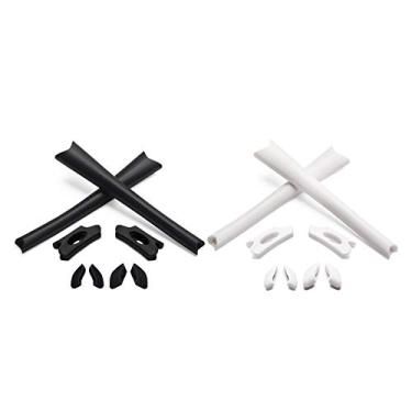 Imagem de Eye Opening Stuff Kits de borracha de substituição compatíveis com óculos de sol Oakley Flak Jacket/Flak Jacket XLJ – Preto e branco