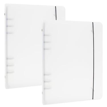 Imagem de A5 fichário de cartão fotográfico para notebook, capa organizadora pessoal de folhas soltas, 6 agendas com cordão elástico (pacote com 2 - rígido)