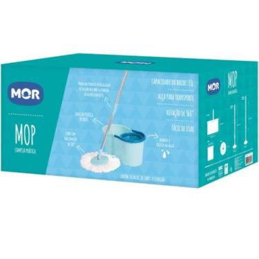 Imagem de Esfregão Mop Giratório 13 Lt Limpeza Prática - Mor, Turquesa