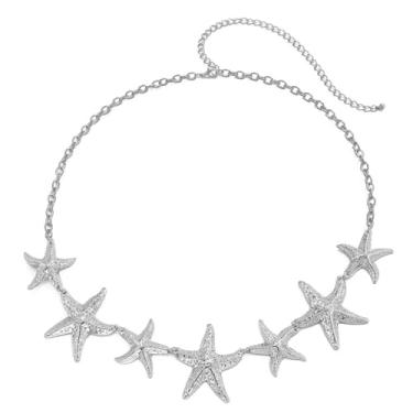 Imagem de Cinto de corrente de estrela-do-mar vintage com estrelas, cintos, biquíni de praia, corrente corporal, joias de cintura para mulheres, acessório de férias da moda, Adjustable, Liga metálica, Sem Pedra