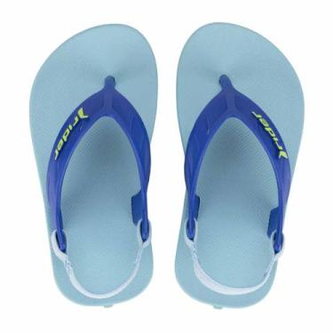 Imagem de Chinelo Sandália Infantil Baby R1 Bebê Elástico Rider, Azul bebê, 17/1