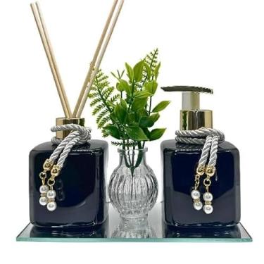 Imagem de Conjunto de lavatório em plástico PET, incluindo saboneteira e difusor + lavatório + bandeja