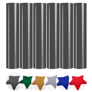 Imagem de HTVSTD Vinil Termocolante 3D Cinza Escuro - 12" X 10" 6 Peças Puffy Htv Para Camisetas