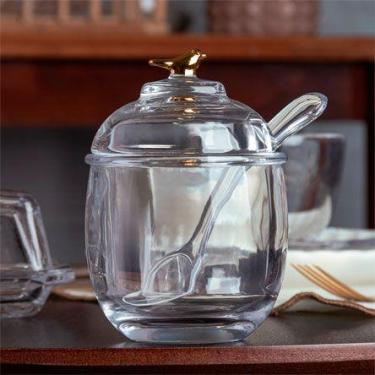 Imagem de Açucareiro De Cristal Com Colher Golden Bird 150ml - HAUSKRAFT