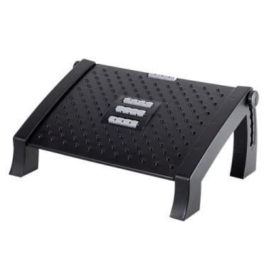 Imagem de Apoio Para Pés ergonomico, Banquinho Ajustável em 6 Posições - Conforto e suporte para pés - Com Rodas De Massagem Suporte De Carga 8kg