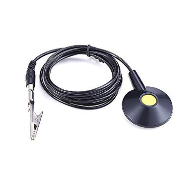 Imagem de FEITA Cabo De Aterramento Esd Com Núcleo Em Espiral E Ventosa - Fio Antiestático Almofada Condutora Fivela Anel, Garra Jacaré (8 Pés)