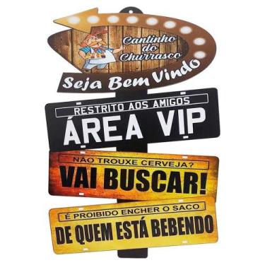 Imagem de Placas De Carros 3 Frases Cantinho Do Churrasco - Retrofenna Decor