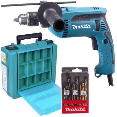 Imagem de Furadeira de Impacto 1/2'' 760W Reversa HP1640 110V + 9 Brocas Makita 