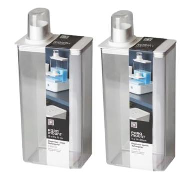 Imagem de Kit 2 Dispenser Pote Organizador Multiuso Lavanderia Banheiro Cozinha Ração Cereais Sabão (Branco)