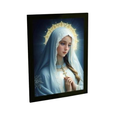 Imagem de Quadro Decorativo Religioso Ilustração Nossa Senhora Decoração Poster Quarto Sala