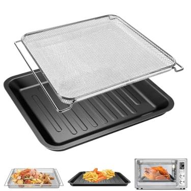 Imagem de GCQFZ Acessórios de forno torradeira Air Fryer para forno de convecção COSORI Smart 12 em 1 32QT C130 CS130 CO130 CO130, cesta de malha de 35,5 cm x 30,5 cm, peças de reposição, grelha, panela