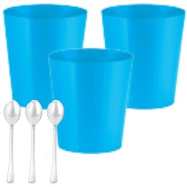 Imagem de 50 Copinhos Neon Para Doce Brilha na Luz Negra 25 ml (Azul, Pequeno)