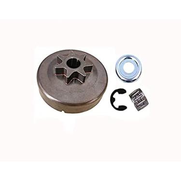 Imagem de 1123 640 2003 3/20.3 cm 7T kit de arruela de roda dentada de tambor de embreagem E-Clip adequado para Stihl MS170 017 MS180 018 MS210 MS230 MS250 021 023 025 Motosserra