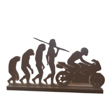 Imagem de Evolução Humana Da Silhueta Para Motociclista (Marrom)