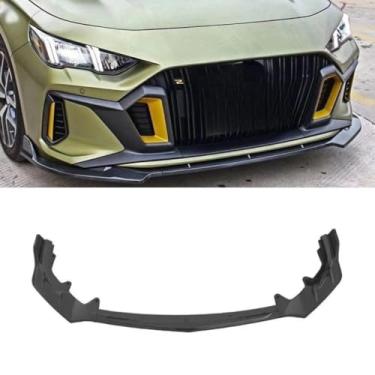 Imagem de Para EMPOW 2021 Car Front Bumper Lip Splitter Difusor Spoiler Body Kit Gloss Black Bumper Lip Modification Part (visual de fibra de carbono)