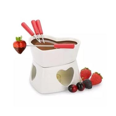 Imagem de Aparelho Fondue 7 Peças de Cerâmica Coração Herstal 320ml - Cores Sortidas