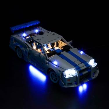 Imagem de LocoLee Kit de luzes RC compatível com Lego 42210 2 Fast 2 Furious Nissan Skyline GT-R (R34) Carro - sem modelo apenas luz, acessórios de iluminação LED compatíveis com Lego 42210 (versão RC)