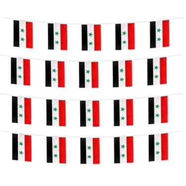 Imagem de FFILL 20 pés 20 bandeiras bandeira da Síria, bandeira pequena da Síria, para festas, lojas e decorações de bares, e celebrações do Dia Internacional. Bandeiras temáticas do país asiático - 29 países