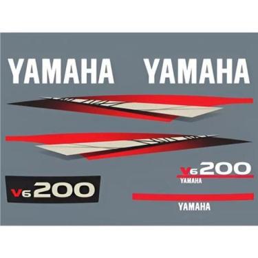Imagem de Kit Adesivo Capô Motor De Popa Yamaha 200 Hp V6 - Spts