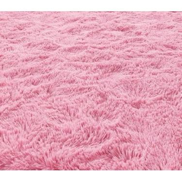 Imagem de Tapete Sala 1,00 X 1,50 Peludo Shaggy Macio Quarto Felpudo(Rosa)
