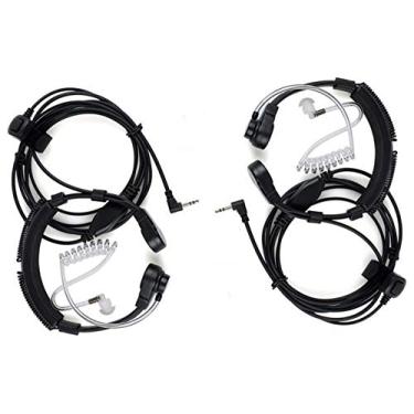 Imagem de 2 pacotes de fones de ouvido de tubo acústico Throat Mic Covert com dedos PTT compatível para Motorola Radio T100 T107 T100TP T200TP T260 T260TP T280 T460C T465 T600 T800 T5428 T6200 Rádio bidirecional (2 pacotes)