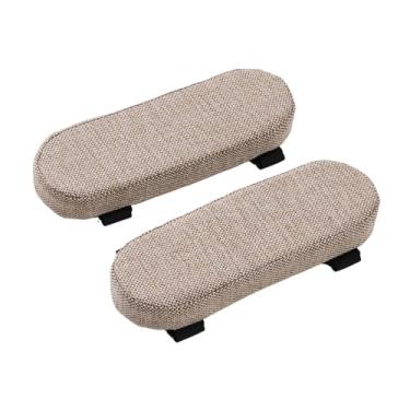 Imagem de Milageto Almofada para apoio de braço de cadeira de escritório, almofada para cotovelo, capa grossa removível, para apoio de braço de cadeira de mesa, Cáqui
