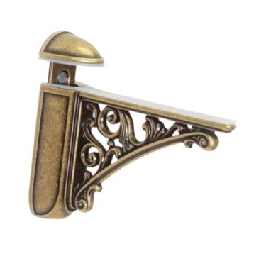 Imagem de IEUDNS Suporte de prateleira de vidro, montado na parede, ferragens resistentes, suporte de parede antigo, ajustável para sala de estar, banheiro e cozinha, Bronze