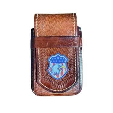 Imagem de Capa de celular, Bainha de couro legitimo estampas country (Águia)