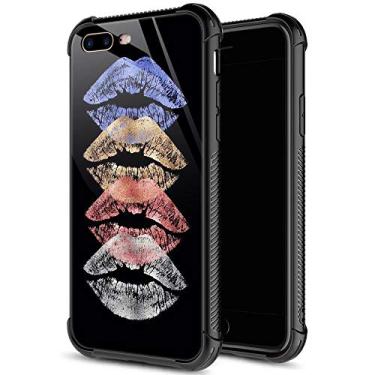 Imagem de Capa para iPhone SE 2020, capa de vidro temperado para iPhone 8, para meninas, lábios coloridos e sexy, capas para iPhone 7, à prova de choque, antiarranhões, para Apple iPhone 7/8/SE2 4,7 polegadas, quatro cores, iPhone 7/8 Plus, Four Color Lips