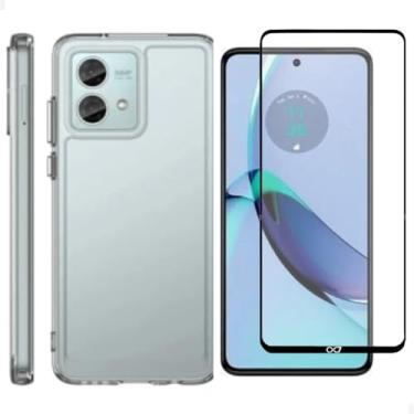 Imagem de [GL CASES] KIT PROTEÇÃO COMPLETA Capa G84 Capinha Moto G84 NÃO AMARELA Anti Impacto Silicone Transparente Rígida + Película Motorola Moto G84 De Vidro 3D Com Cobertura Total Da Tela