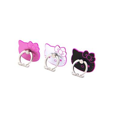 Imagem de CellDesigns Hello Kitty Suporte de suporte para celular Suporte para carro, Black, Pink, Silver/ Pink Rim