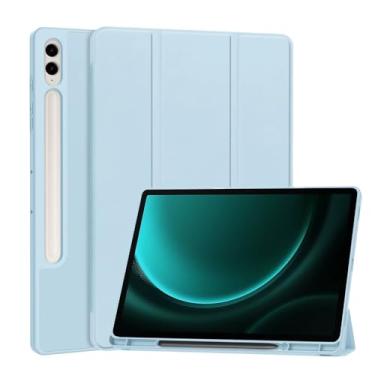 Imagem de Capa Capinha Case para Samsung Galaxy Tab S9 FE Anti Impacto com suporte para S Pen Compatível com Função Auto Sleep Premium (AZUL BEBE)