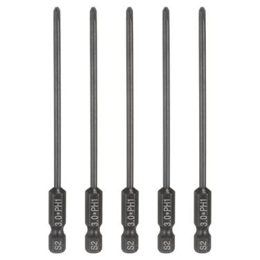 Imagem de HARFINGTON 5 peças de chave de fenda Phillips número 1 PH1 haste sextavada de 1/10.2 cm (100 mm) de comprimento 0.3 cm broca magnética de cabeça cruzada S2 aço chave de fenda industrial ferramenta