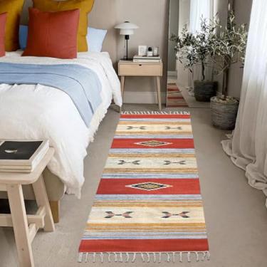 Imagem de 1 Tapete Quarto Kilim Original Algodão Beira Cama 60x180 M07