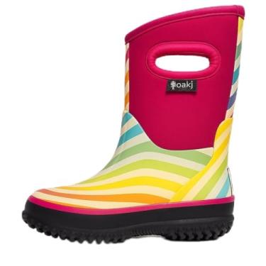 Imagem de Botas de chuva infantis de neoprene da OAKI, botas de neve, botas de lama, Rainbow, 2 Little Kid