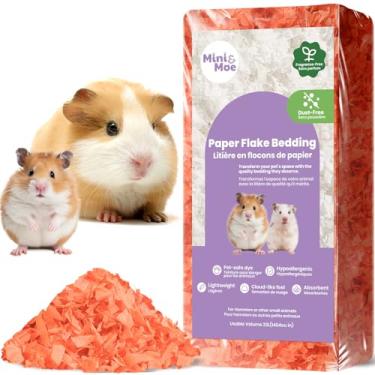 Imagem de mini&moe Roupa de cama para porquinhos-da-índia para hamster: papel natural absorvente de umidade e livre de poeira - para porquinhos-da-índia, hamsters e coelhos, 17 litros