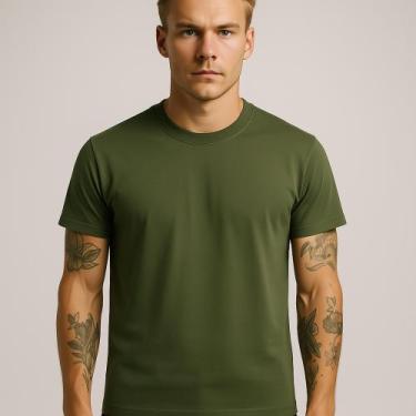 Imagem de Camiseta Preta Masculina Gola Redonda Lisa Casual Premium - Obstinate,