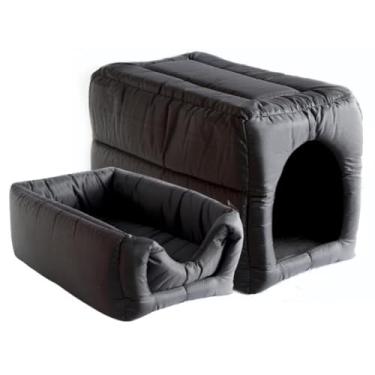 Imagem de Cama para cachorro ou gato pet 2 em 1- sem estampa (Preto,Nº 4 (GG))
