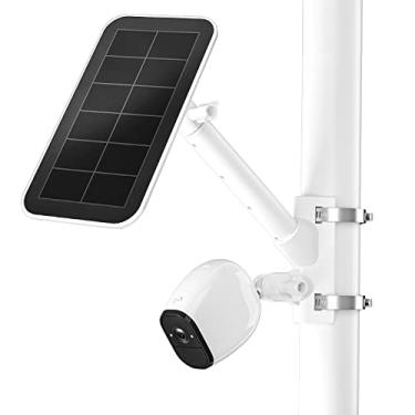 Imagem de Suporte de montagem 2 em 1 para painel solar Arlo/Arlo Pro 3/Arlo Ultra1&2/Arlo Essential/Arlo Pro 4/eufyCam acessórios de montagem externa para Arlo pro 4 e painel solar Arlo (branco)