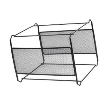 Imagem de Esquirla Organizador de arquivos suspenso, suporte para pastas, caixa organizadora de arquivos em malha metálica, pasta de mesa para revistas, escritório, S