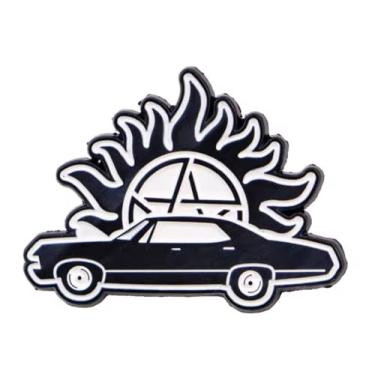 Imagem de Driver Picks the Music Shotgun Shuts His Cakehole Supernatural Baby Car Dean Winchester Programa de TV Fantasia Horror Drama Magia 3,3 cm Emblema de broche esmaltado