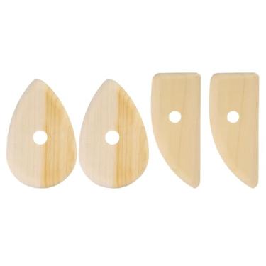 Imagem de HARFINGTON 4 peças de costelas de cerâmica 10,3 cm x 6,6 cm 12 cm x 5 cm ferramentas de escultura de cerâmica de argila de madeira para acabamento, modelagem e suavização, remoção de marcas de dedo