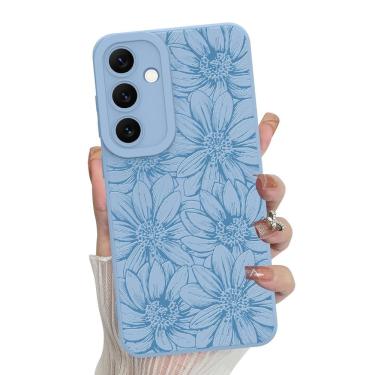 Imagem de Capa de telefone MZELQ Silicone Azul Floral Samsung Galaxy S24 Plus