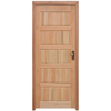 Imagem de Porta de Almofadas com Marco, Fechadura e Guarnições Rondosul Natural